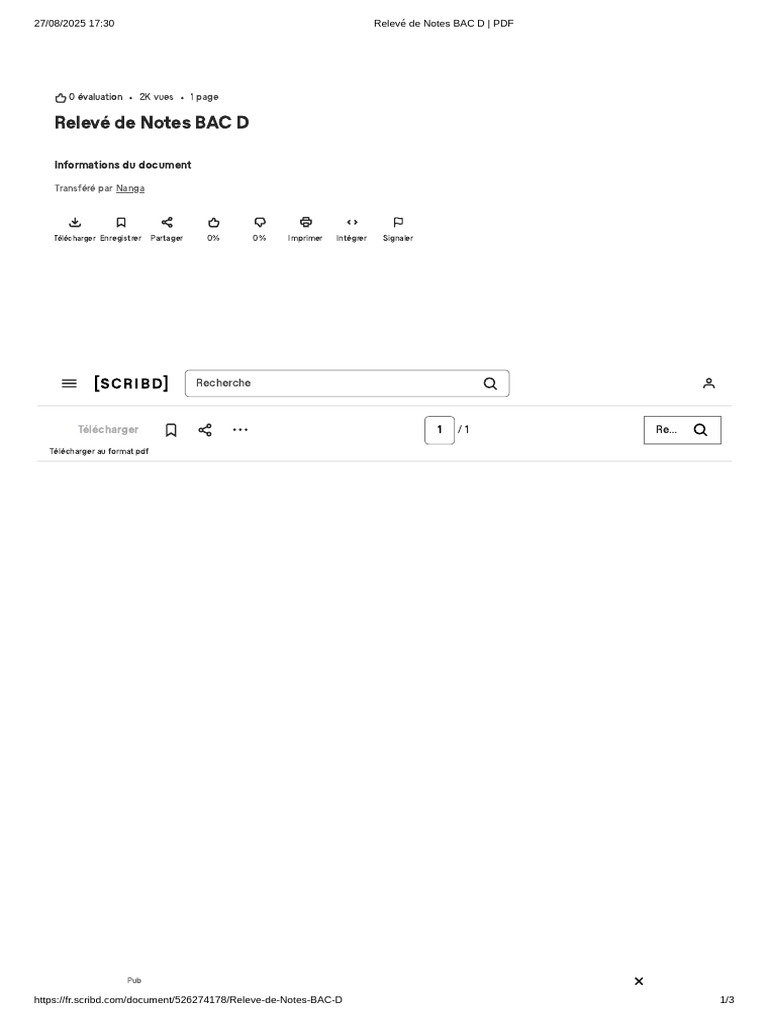 Relevé de Notes BAC D en PDF | PDF | Technologie numérique | Informatique