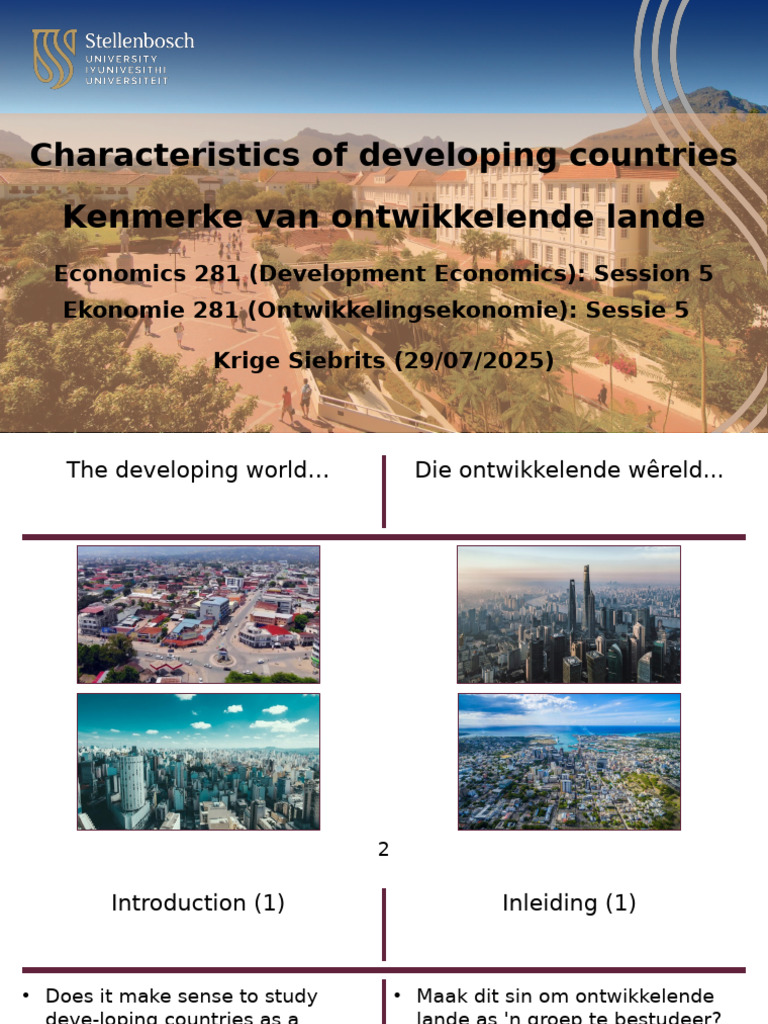 05 Characteristics of Developing Economies | PDF | Environmental Social ...