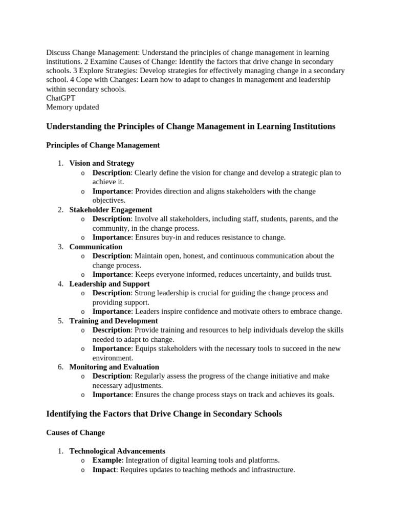 Discuss Change Management | PDF | Change Management | Leadership