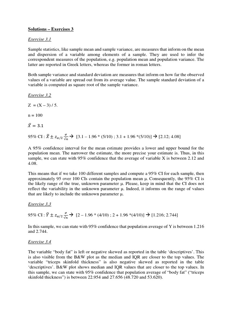 Statistical Analysis and Confidence Intervals | PDF | Confidence ...