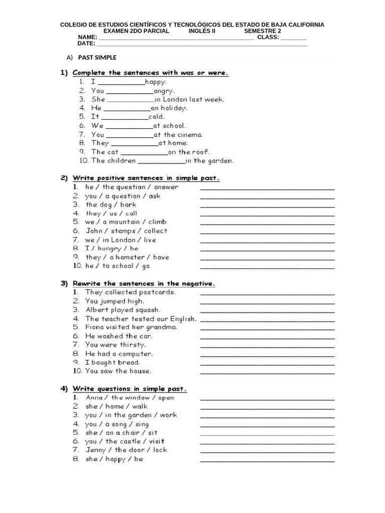 Ingles 2 2do Parcial | PDF