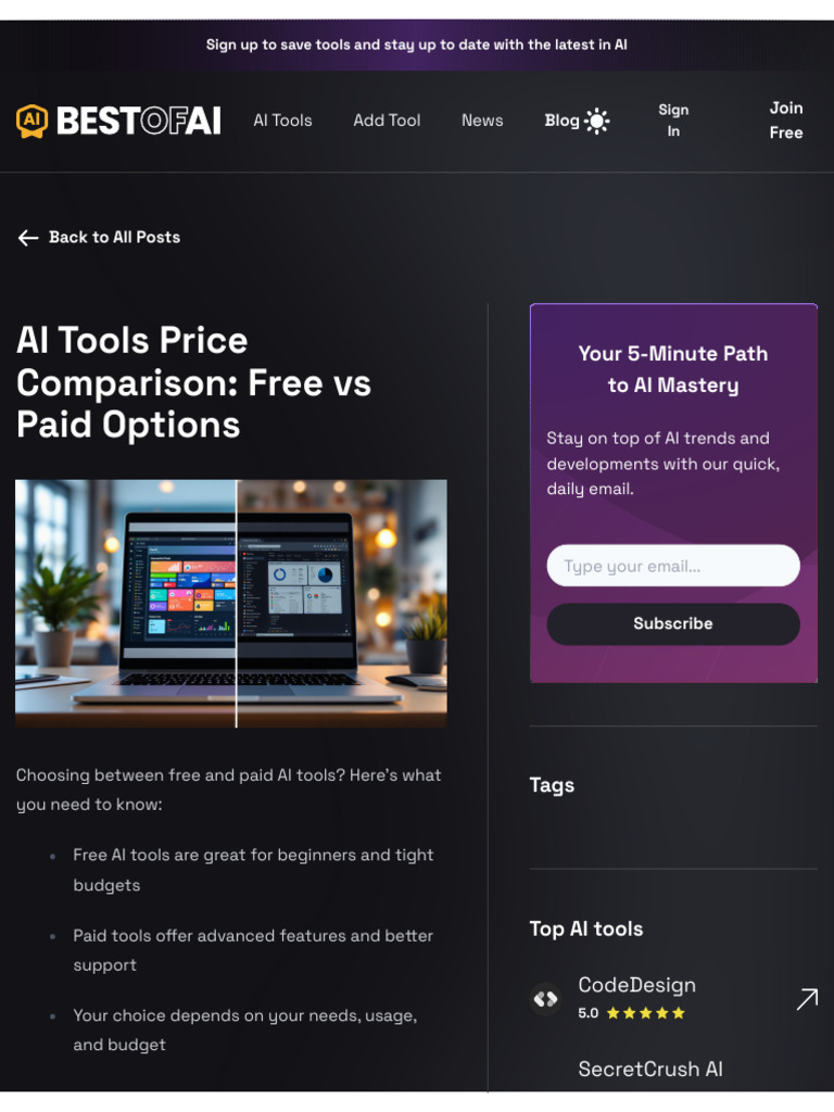BestofAI - AI Tools Price Comparison - Free Vs Paid Options | PDF ...