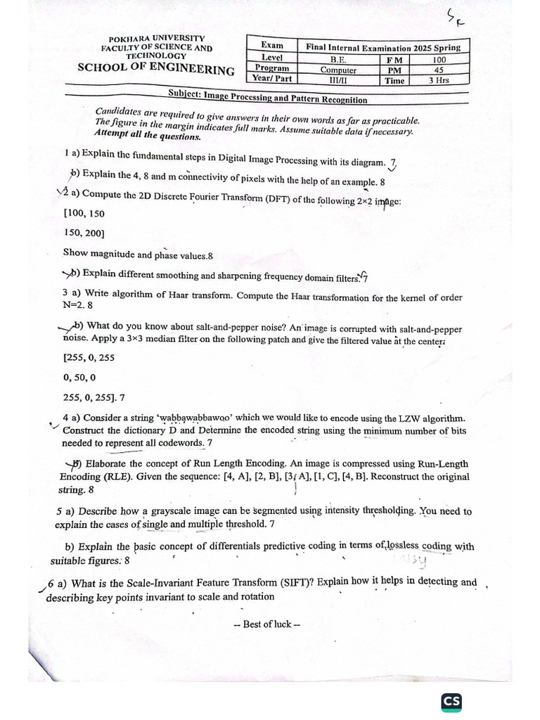 Image Processing Assessment 2025 | PDF | Data Compression | Computer ...