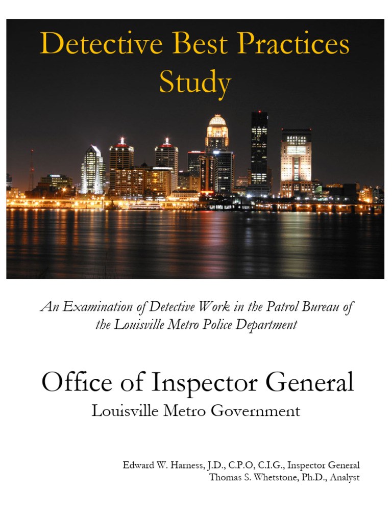 LMPD Detective Best Practices Study | PDF | Detective | Artificial ...