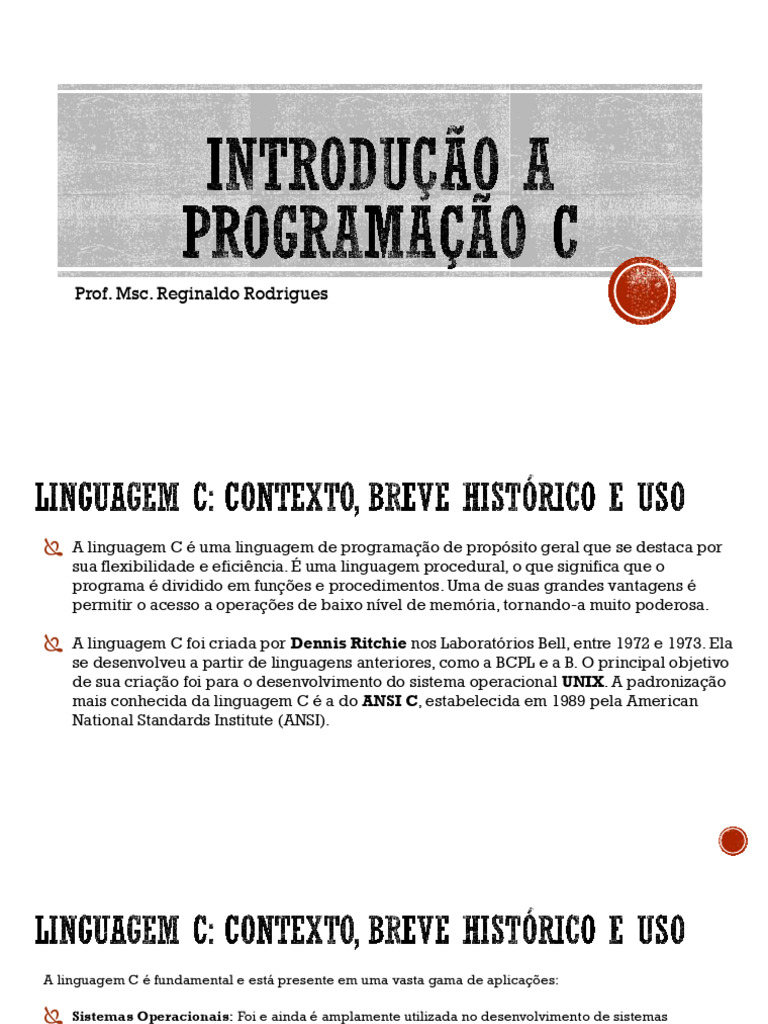 Introdução à Programação em C | PDF | Ponteiro (programação de ...