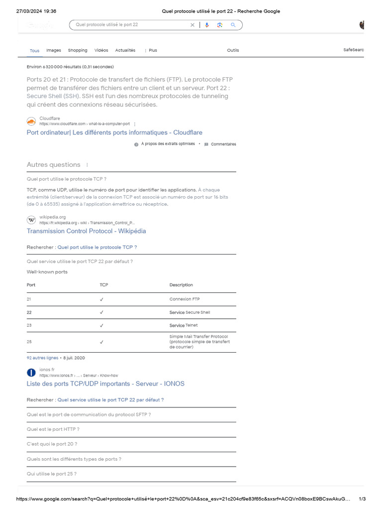 Protocole SSH sur le port 22 | PDF | Enveloppe de protection ...
