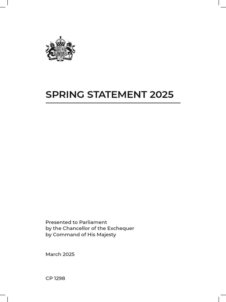E03274109 HMT Spring Statement Mar 25 Text PRINT | PDF | Fiscal Policy ...