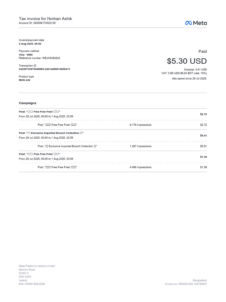 2025-08-02T06-50 Transaction #23 | PDF | Payments | Taxes