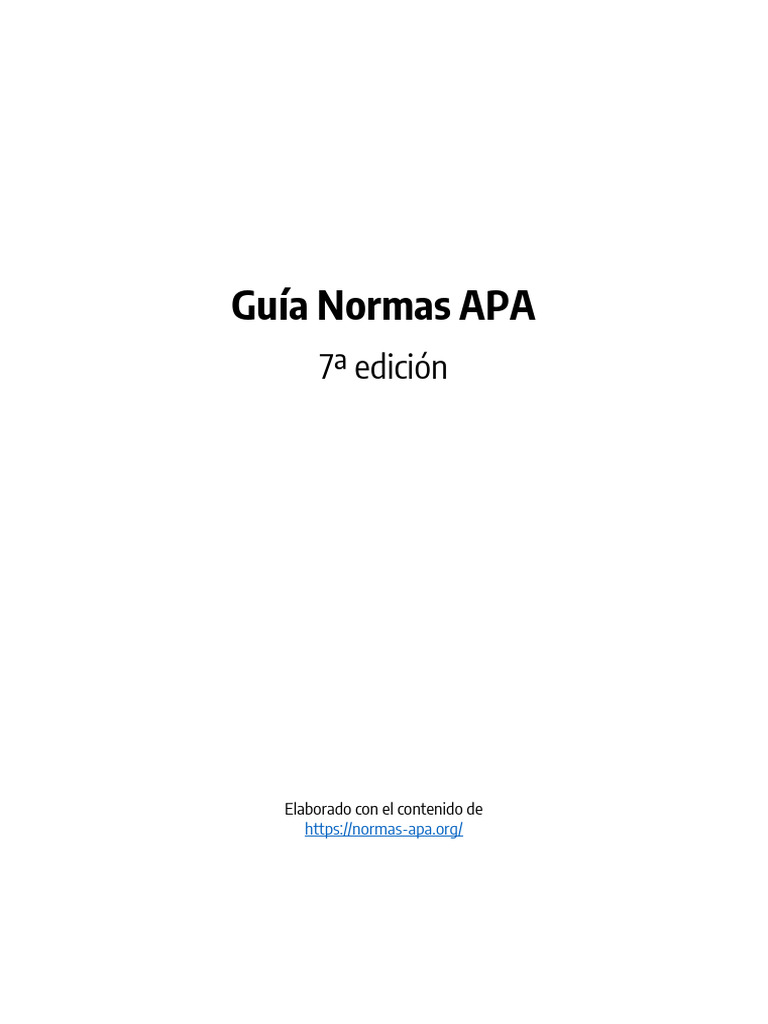Guía de Referencias Normas APA 7ª Ed. | PDF | Estilo apa | Bibliografía