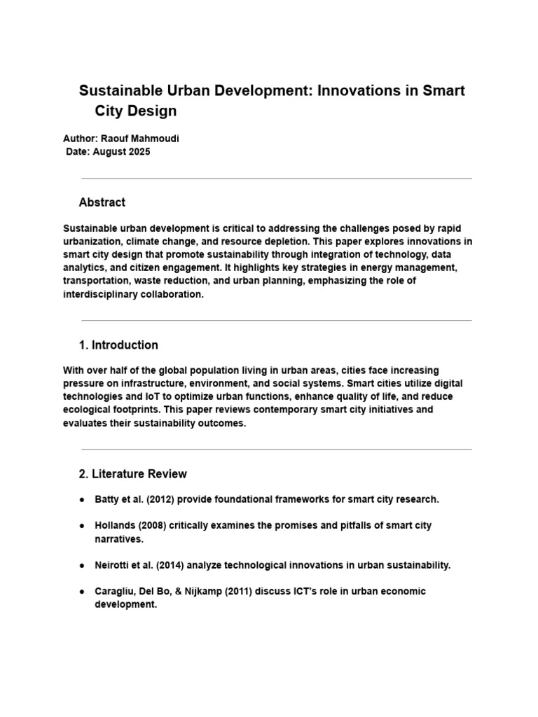 Innovations in Smart City Sustainability | PDF | Sustainability ...