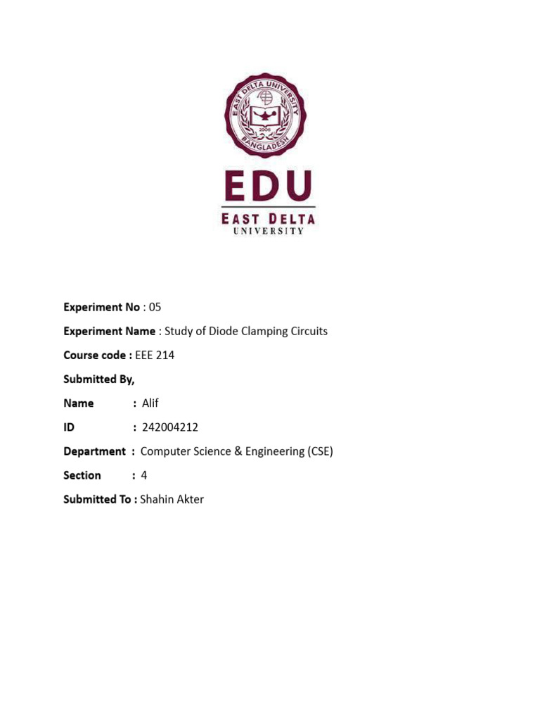 EEE Lab Cover Page | PDF