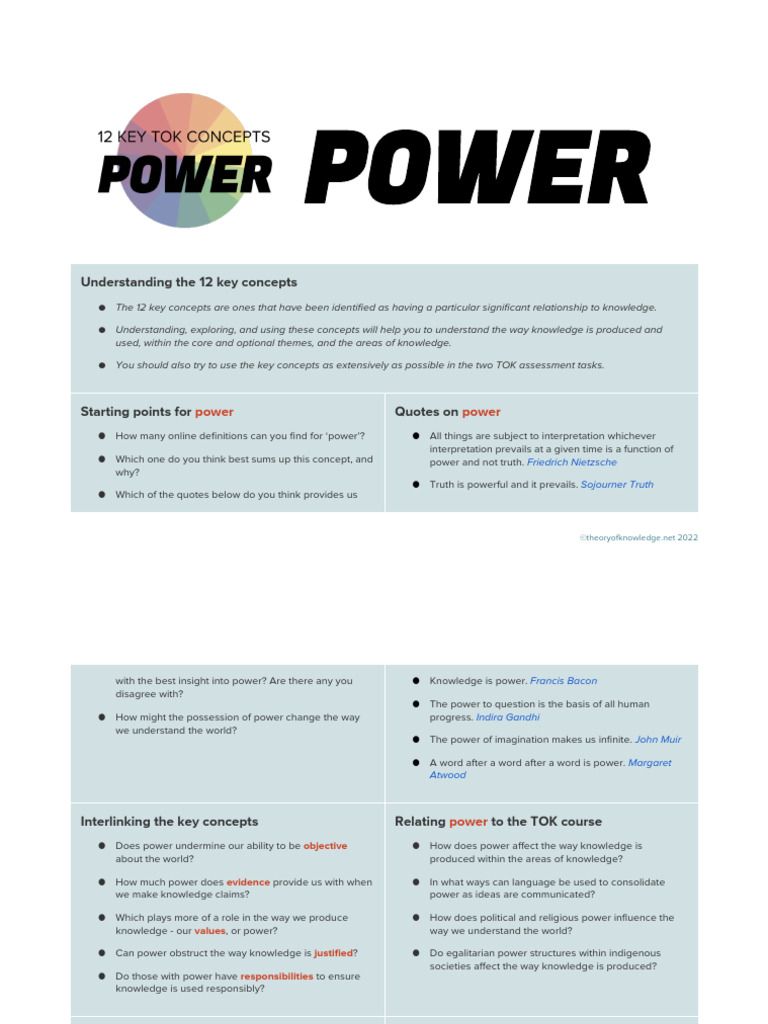 Key Concepts of Power in Knowledge | PDF | Knowledge | Truth