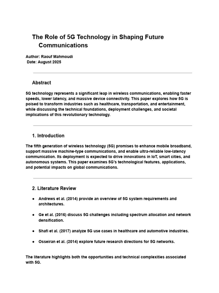 5G Technology's Impact on Future Communications | PDF | Internet Of ...