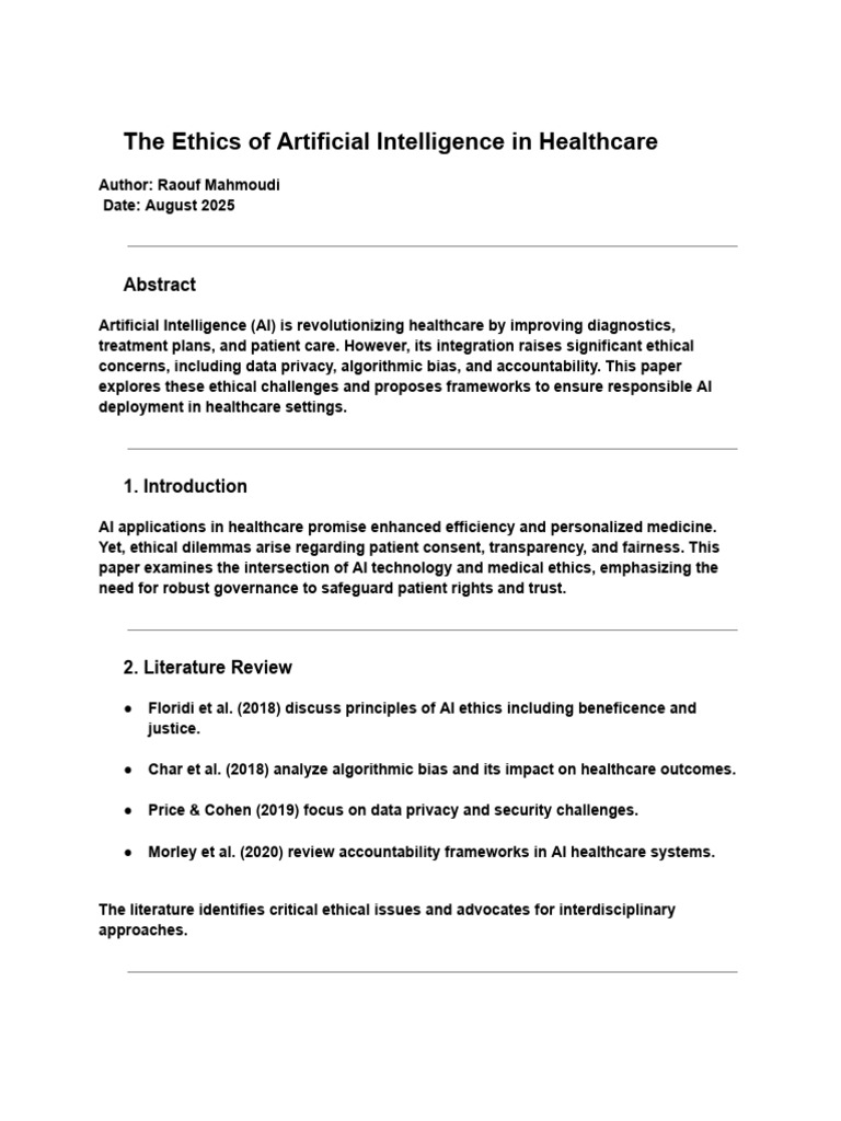 Ethics of AI in Healthcare Explained | PDF | Artificial Intelligence ...