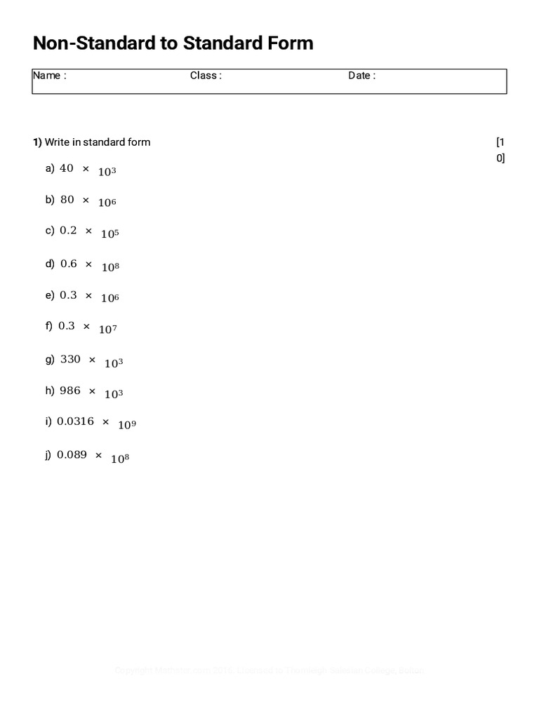 Non-Standard To Standard Form - 3 | PDF