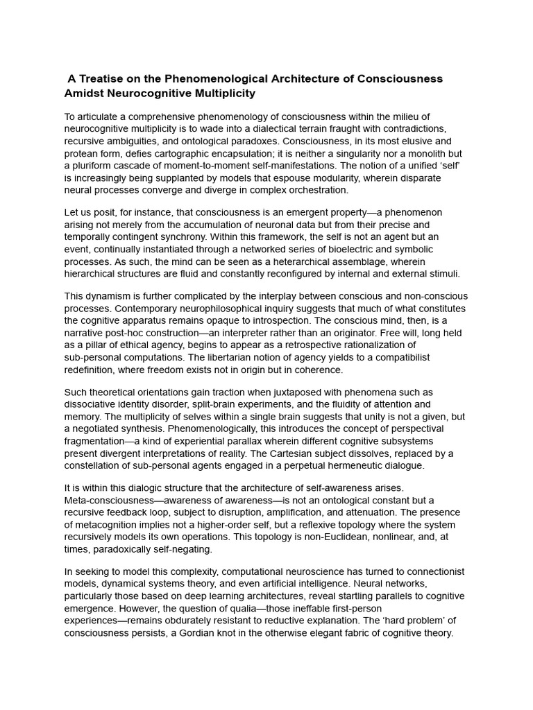 Phenomenology of Consciousness Explained | PDF | Consciousness ...