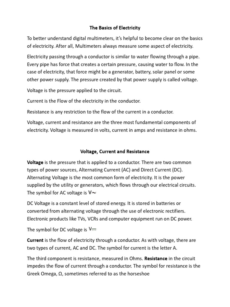 Understanding Digital Multimeters | PDF | Voltage | Electric Power