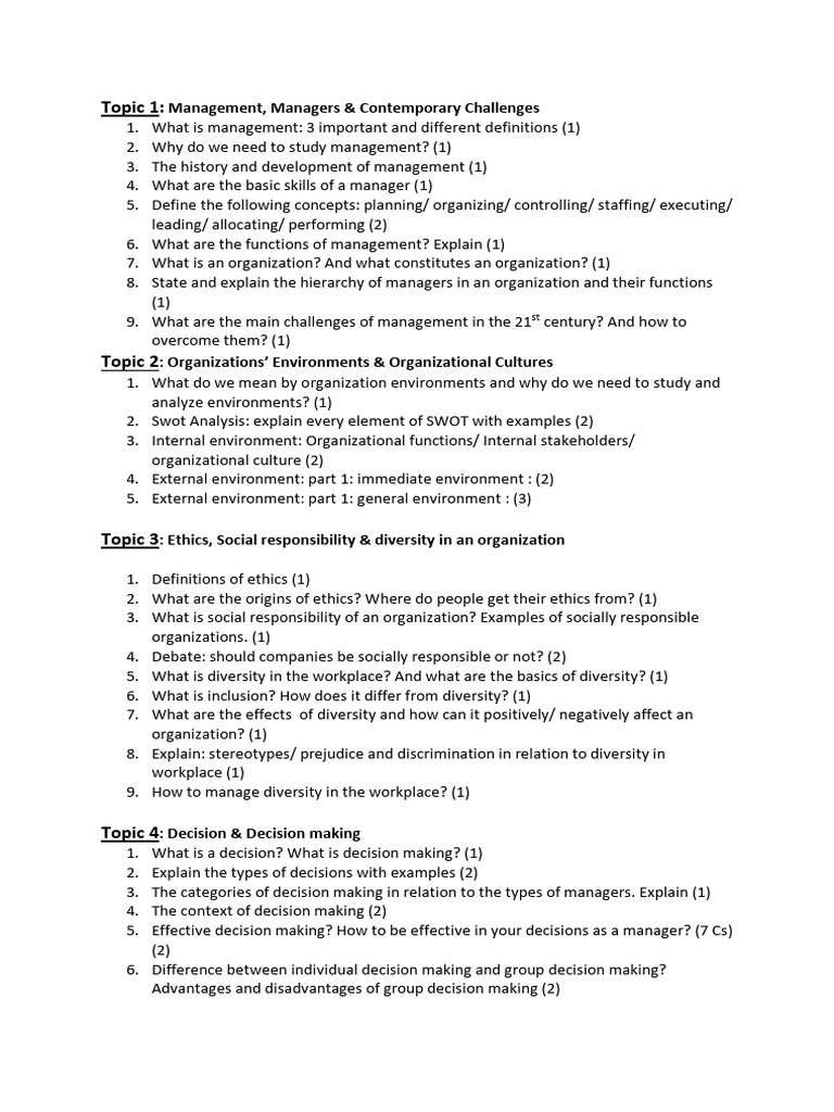 Management Challenges and Strategies Guide | PDF | Motivation ...