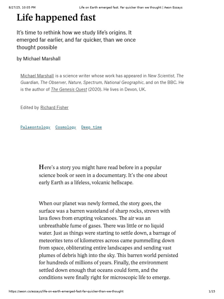 Bacteria: Earth's First Life Forms | PDF | Rna | Abiogenesis