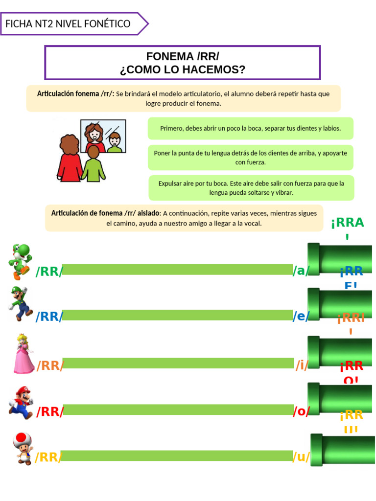 Actividades para el fonema /rr/ | PDF | Fonética | Voz humana