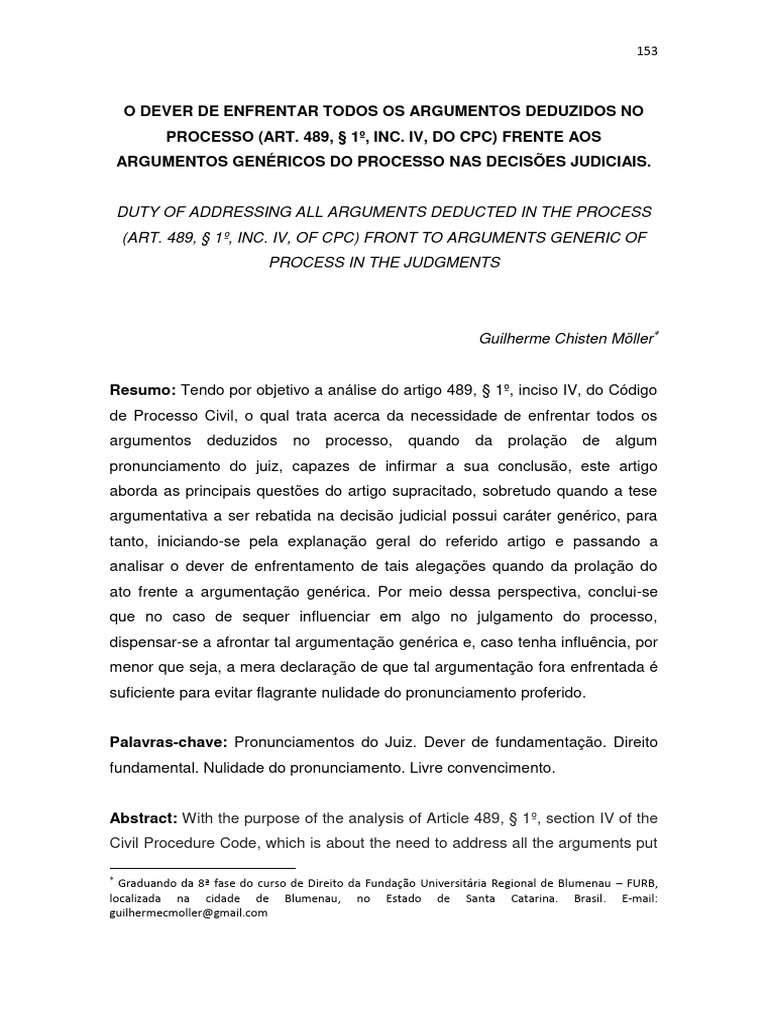 Dever de Enfrentar Argumentos no CPC | PDF | Sentença (jurídico ...