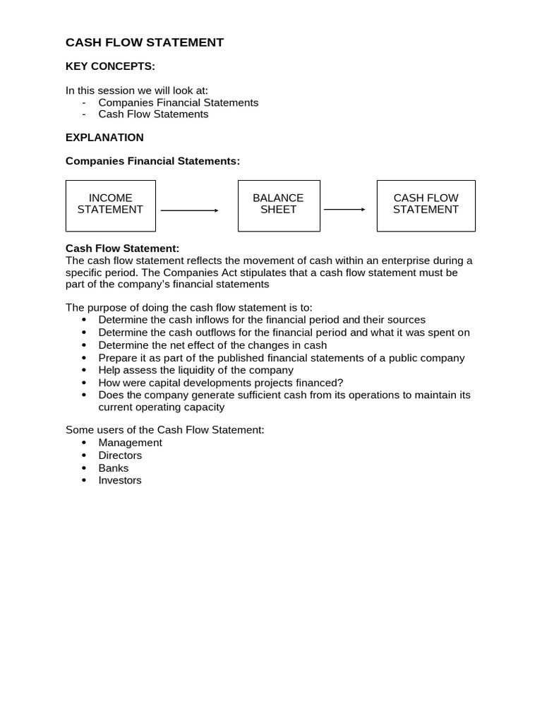 671b5e1b27fa65dd47571954 - COMPANY ACCOUNTING CASH FLOW NOTE | PDF ...