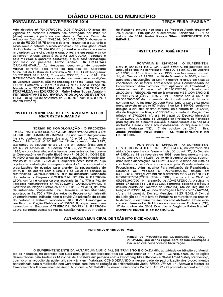 Mpo 01 Amc Comando - Dom 15884 - 01-011-2016 | PDF | Acidentes de ...