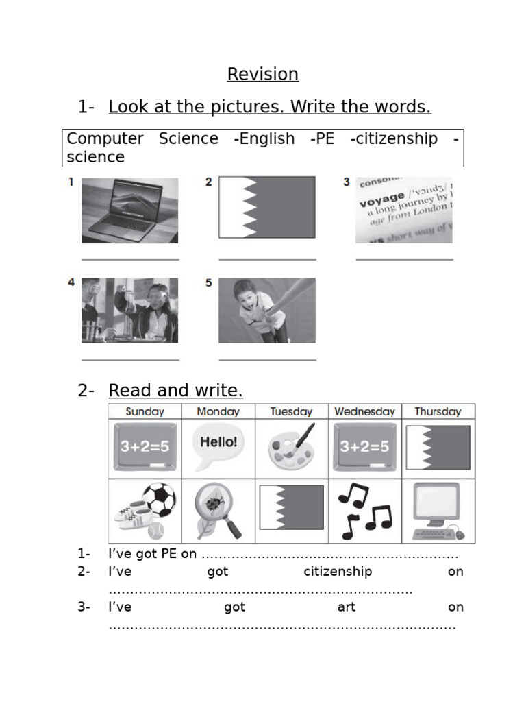 Revision For Unit 1 | PDF