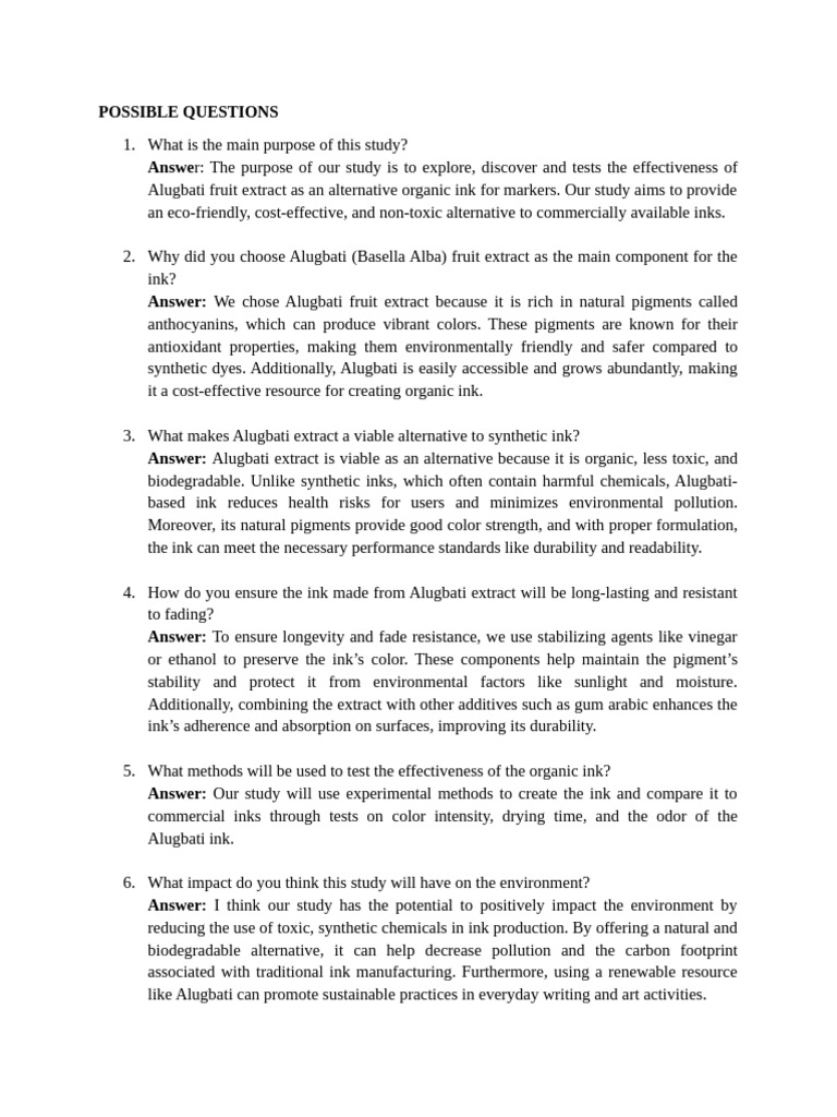 Alugbati Fruit Ink: Eco-Friendly Alternative | PDF | Ink | Biodegradation