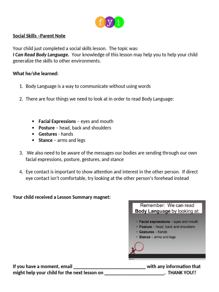 Social Skills: Reading Body Language | PDF