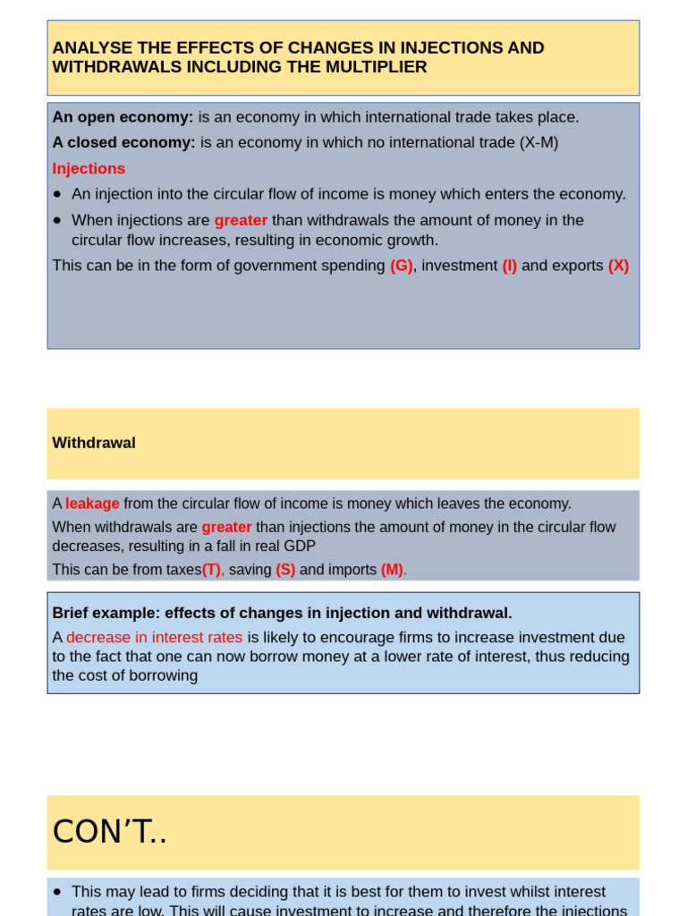 Economic Impact of Injections and Withdrawals | PDF | Fiscal Multiplier ...