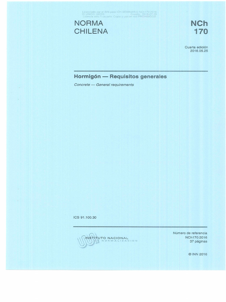 NCH 170 | PDF