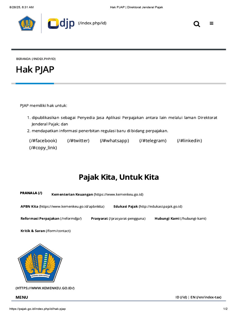 Hak PJAP _ Direktorat Jenderal Pajak | PDF