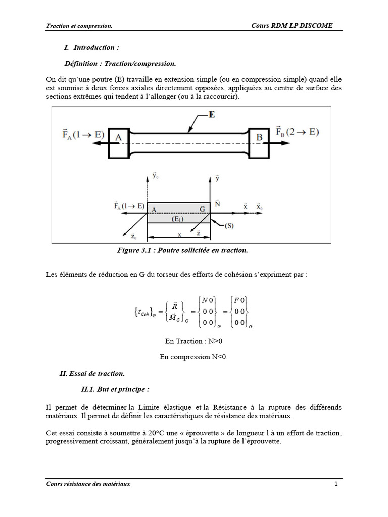 Traction et Compression des Matériaux | PDF | Résistance des matériaux ...