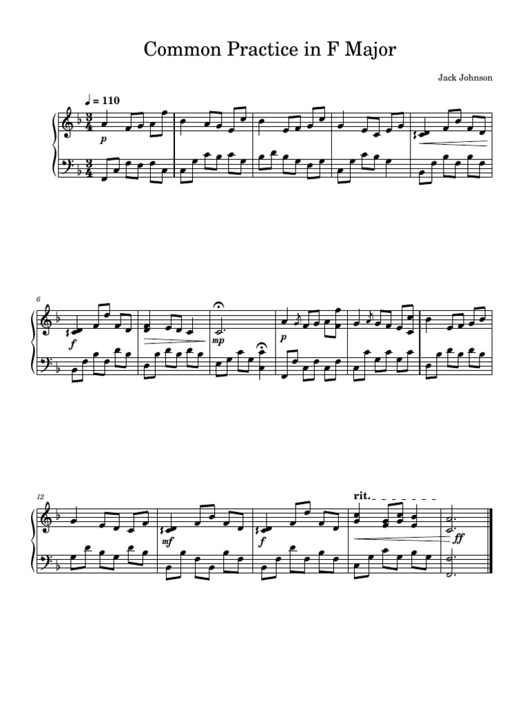 Common Practice in F Major | PDF