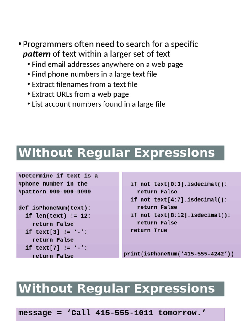 Regex for Pattern Matching in Python | PDF | Regular Expression ...