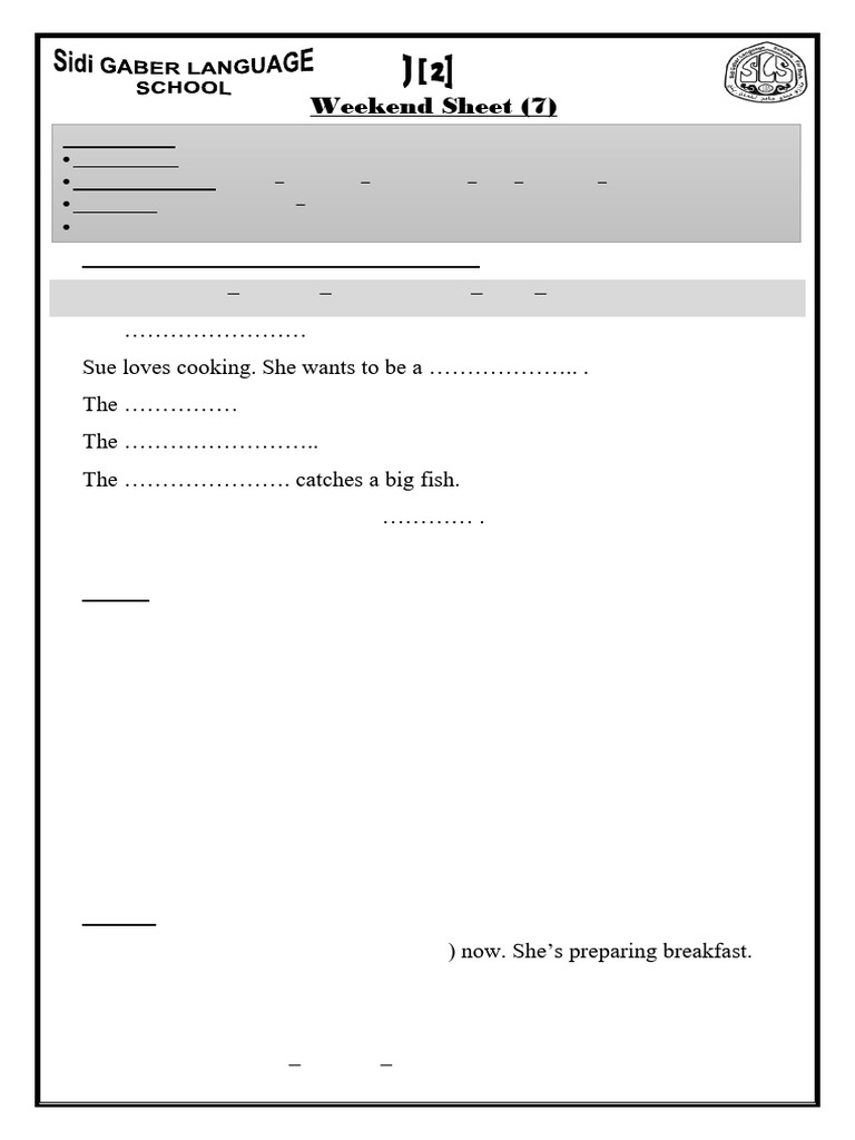 Weekend Sheet 7 | PDF