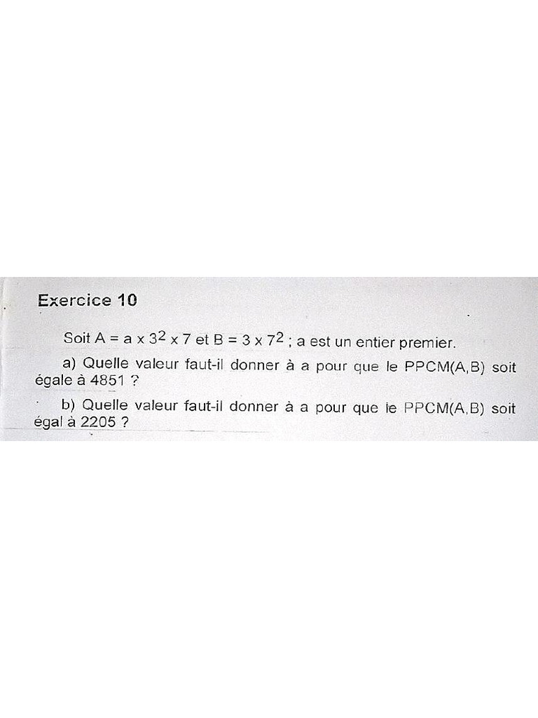 Exercice 8 PPCM, PGCD | PDF