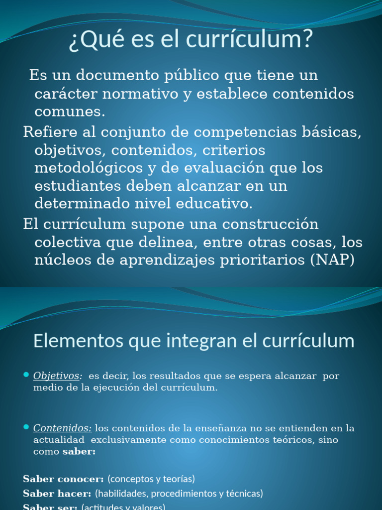Elementos Clave del Currículum Educativo | PDF | Plan de estudios ...