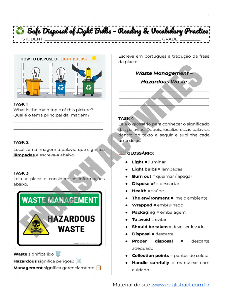 Safe Disposal of Light Bulbs | PDF