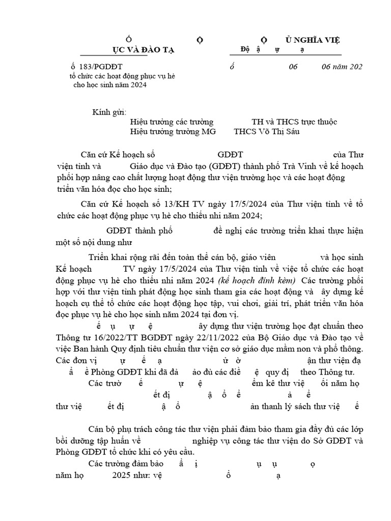 Signed-Signed-Pgd-Cv T CH C Các Ho T Đ NG Hè Cho Hs | PDF