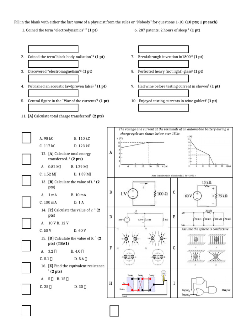 Physics Fill-in-the-Blank Quiz | PDF | Alternating Current | Physical ...