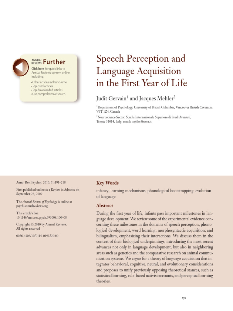Infant Language Acquisition Insights | PDF | Language Acquisition | Syntax