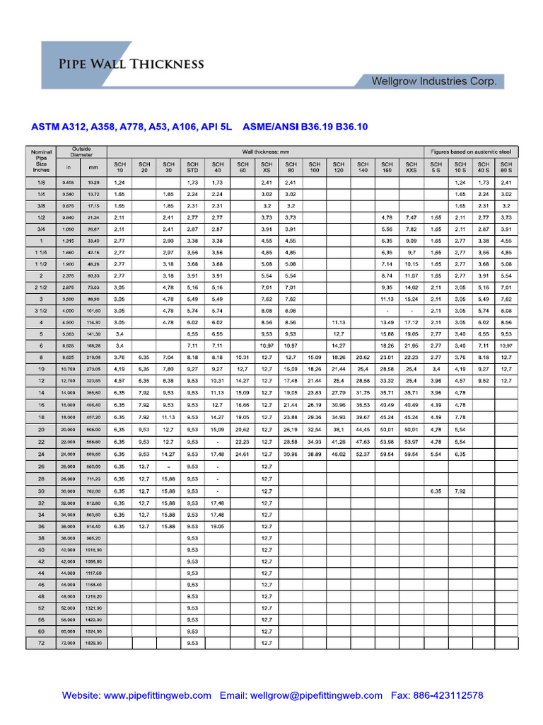 SS Pipe Spec Reference | PDF