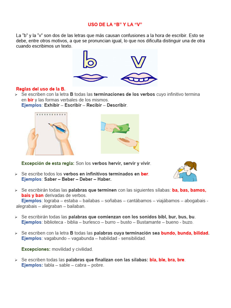 Uso de la B y V: Reglas Esenciales | PDF | Unidades Semánticas | Gramática