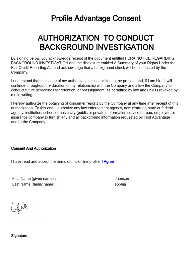 Background Check Authorization Form | PDF