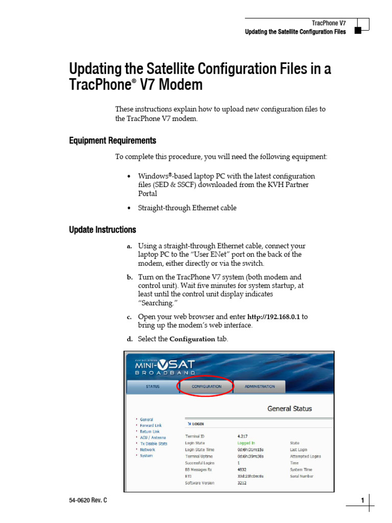 540620C Modem Satconfig Update 4mar11 | PDF | Modem | Software