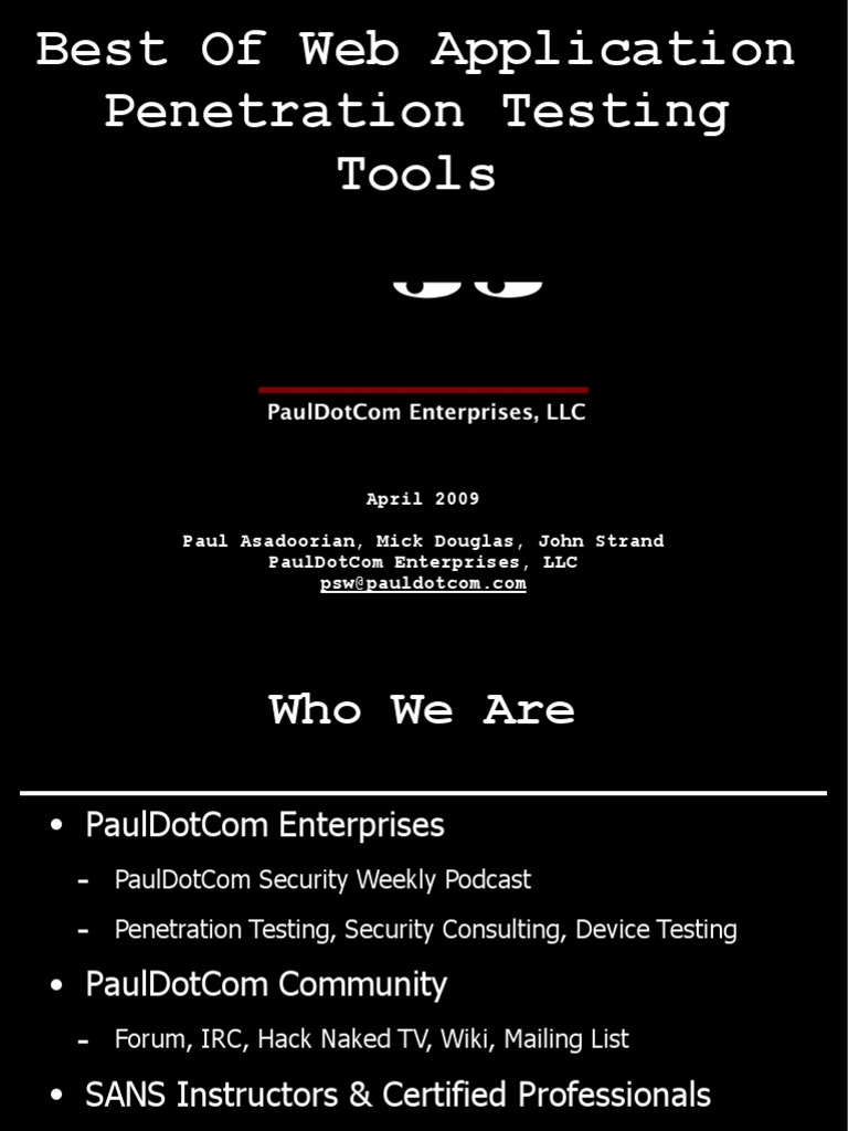 Top Web App Penetration Testing Tools | PDF