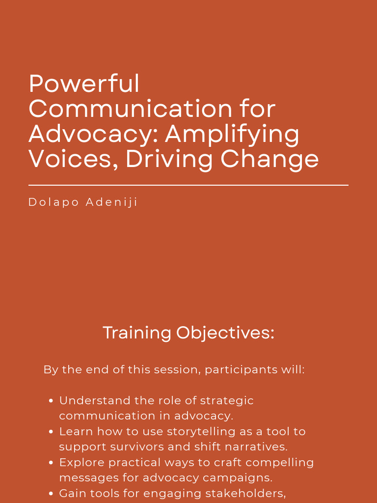 Advocacy Communication Strategies | PDF | Communication | Narrative