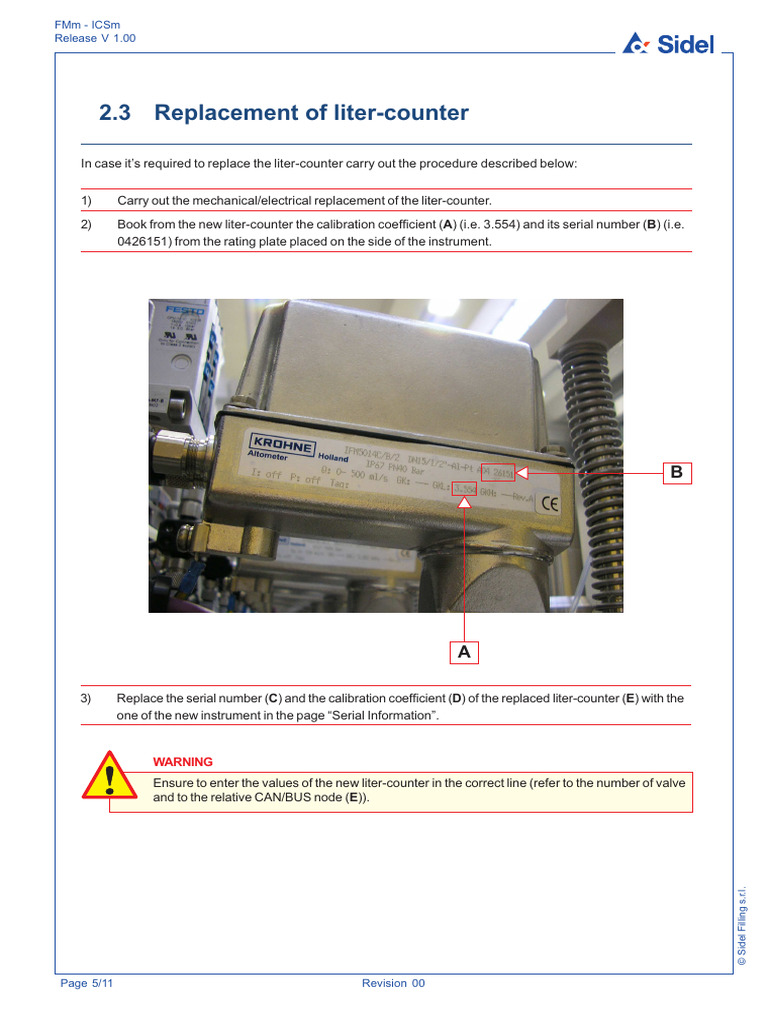 Liter-Counter Replacement and Calibration Guide | PDF | Calibration